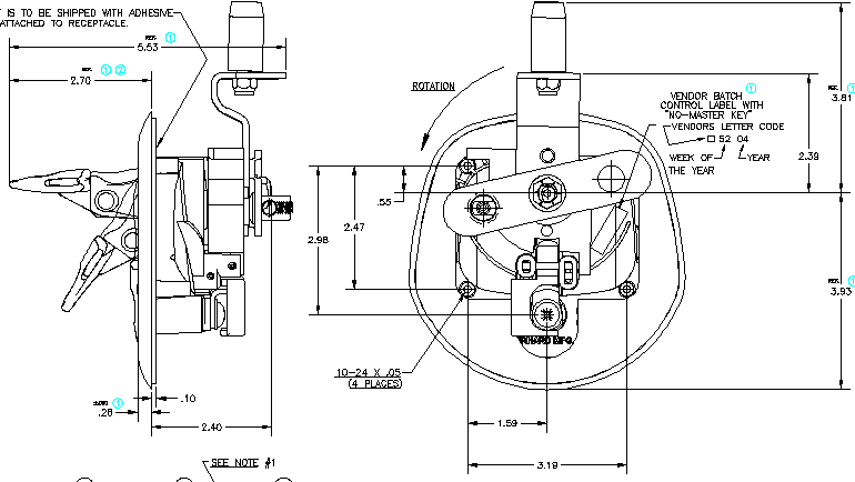 Whale Tail Lock Drawing