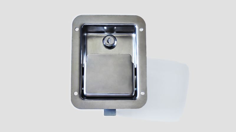 Polished Stainless Steel Pull-Open Panel Lock 19858B