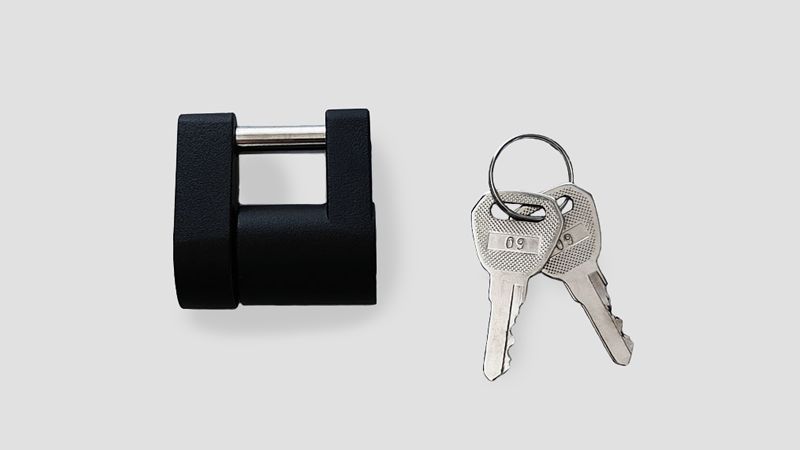 1/4-Inch Diameter Black Receiver Lock Boat Truck Trailers Zinc Alloy Hitch Latch Lock Coupler Small Pin Locks 37201-B