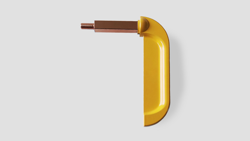 Zinc Alloy Yellow Powder Coating Pull Handle 19405-H