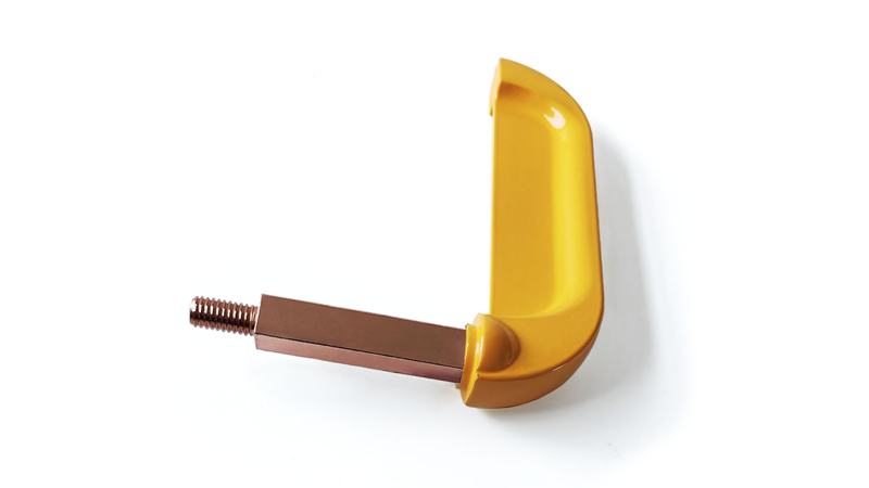 Zinc Alloy Yellow Powder Coating Pull Handle 19405-H