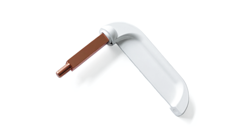Zinc Alloy White Powder Coated Lever Pull Handle 19405-G