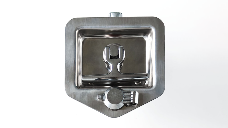 Polishing Stainless Steel Paddle Lock with Stud Rotary Locking Recessed Tool Box Latches 19204-S