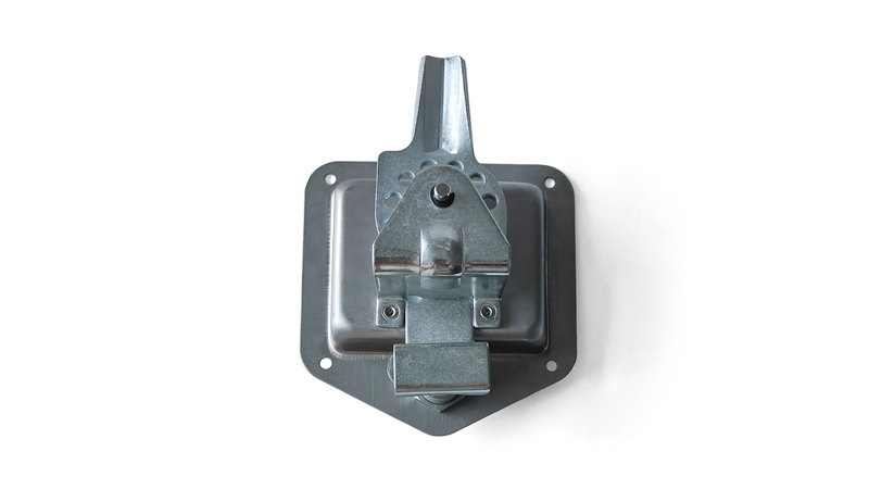 Panel Flush Stainless Steel Paddle Lock Key-locking Recessed T Handle Cabinet Lock with Dust Cover 19204-E