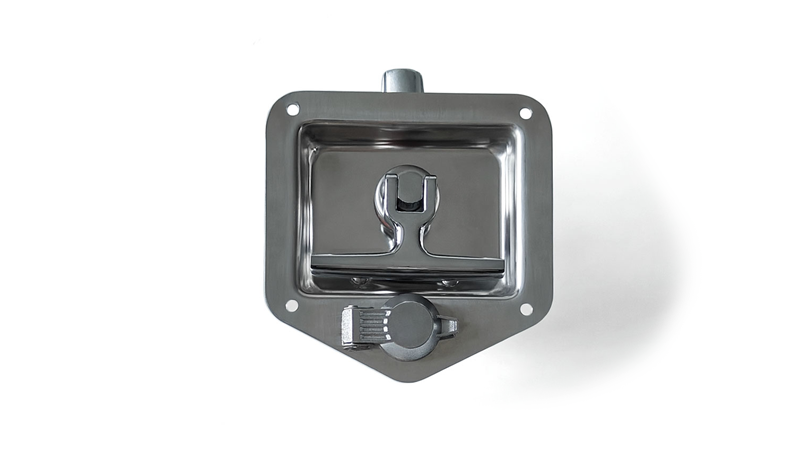 Panel Flush Stainless Steel Paddle Lock Key-locking Recessed T Handle Cabinet Lock with Dust Cover 19204-E