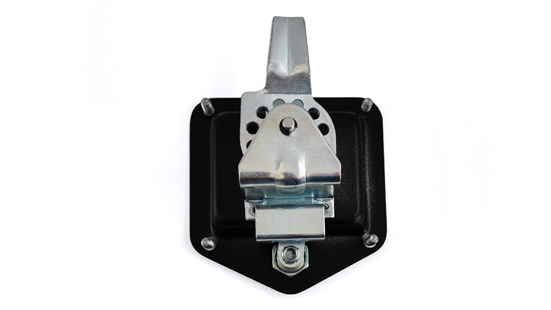 Black Powder Coating Stainless Steel Paddle Lock with Stud Folding Tool Box T Handle Lock Recessed Flat Latch 19204-EB