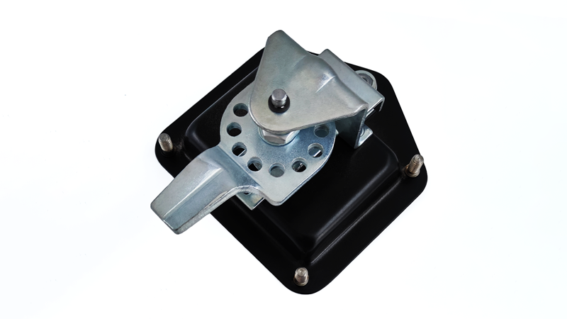 Black Powder Coating Stainless Steel Paddle Lock with Stud Folding Tool Box T Handle Lock Recessed Flat Latch 19204-EB