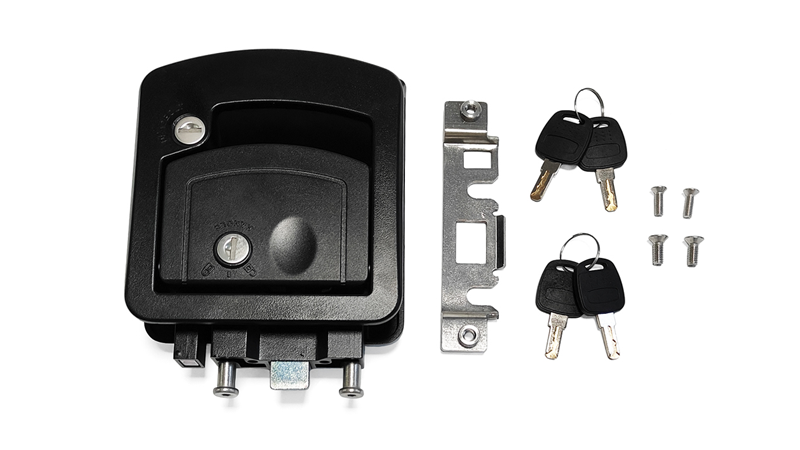 RV Travel Entry Door Lock Class C Double Lock Core Inner Outer Doors Modified Vehicle Zinc Alloy Durable Key Handle Panel Lock-29903